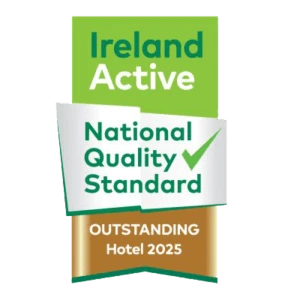 Ireland Active National Quality Standard badge for Outstanding Hotel 2025